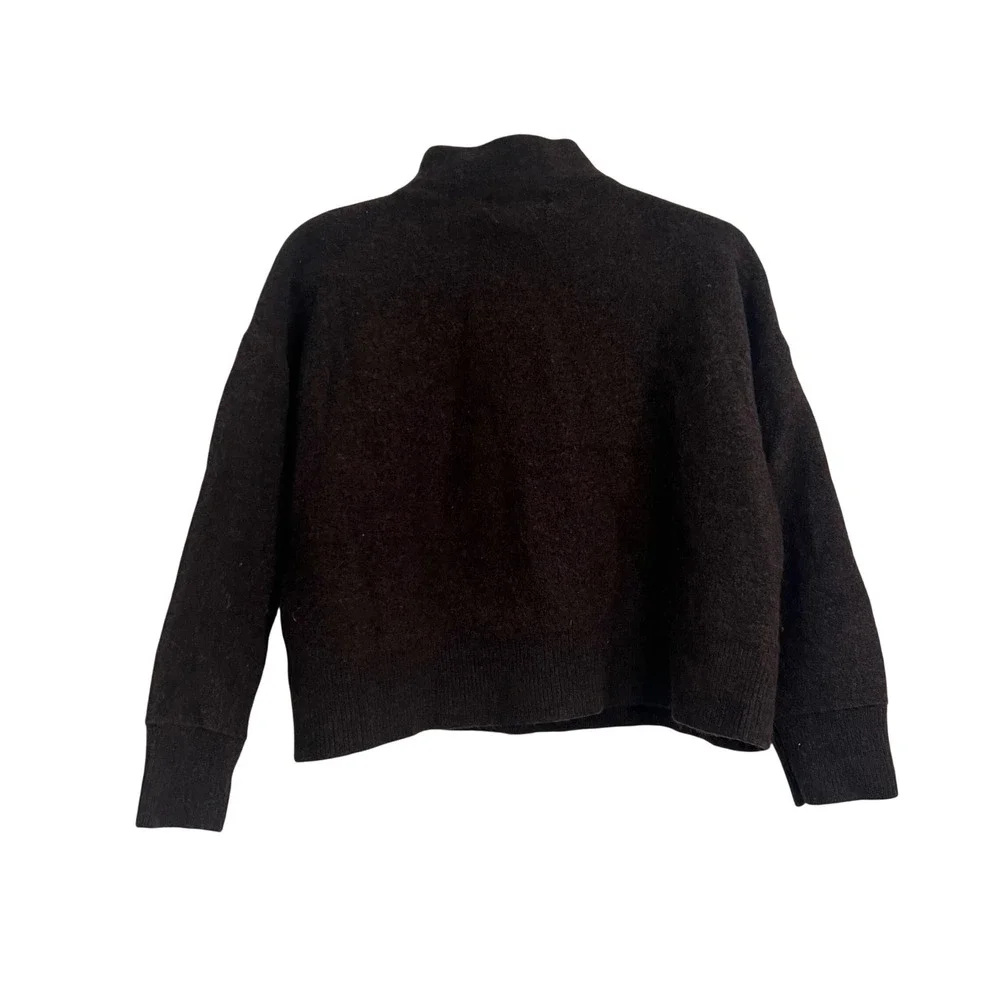 Tahari Extra Fine Merino Wool Mock Neck Sweater Brown‎ XL - Picture 8 of 9